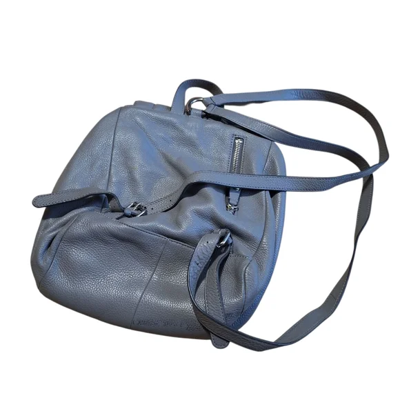 Karl Lagerfeld Gray Leather Backpack Purse. - Picture 5 of 10